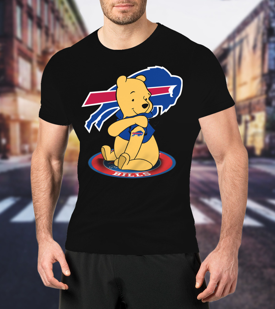 Pooh Bills Buffalo Bills Crossover Featuring Iconic Bear T-Shirt