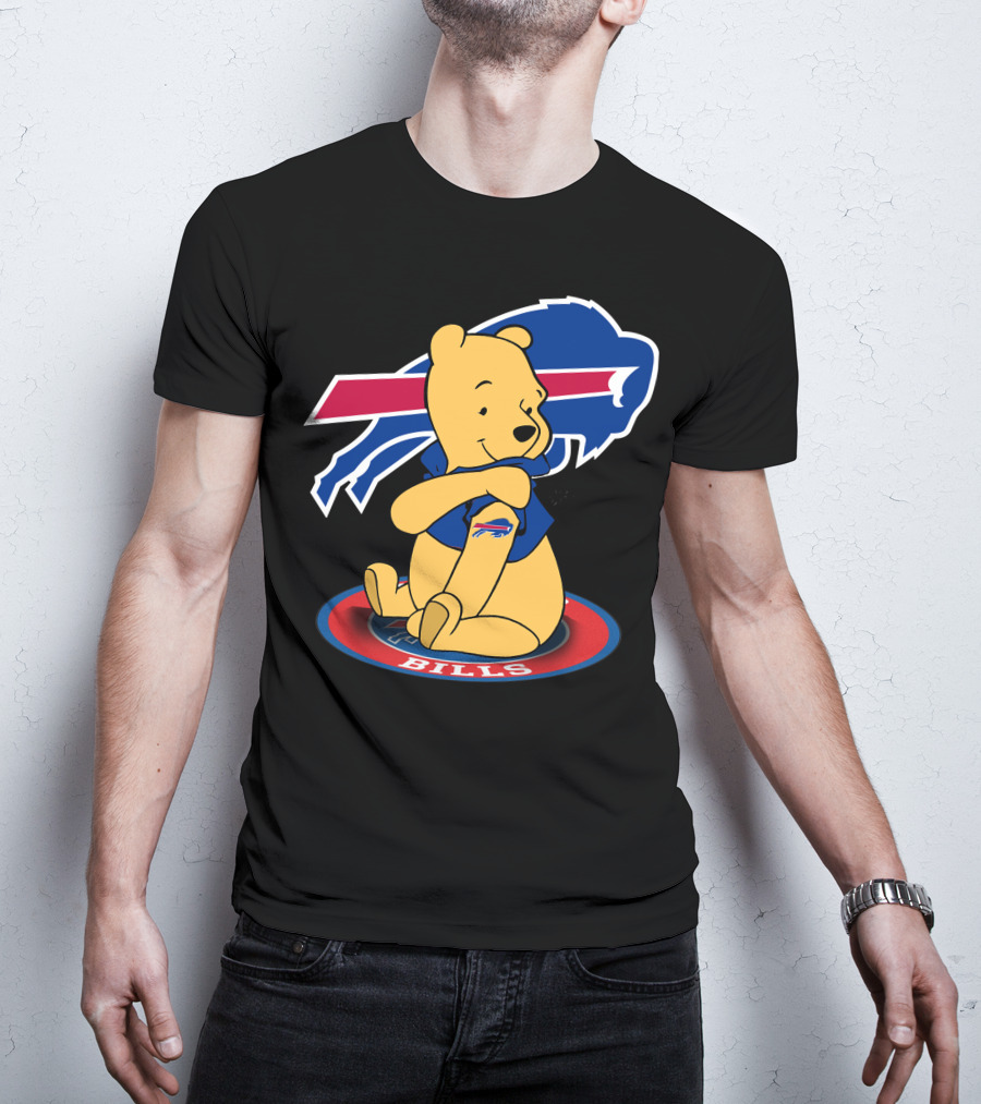 Pooh Bills Buffalo Bills Crossover Featuring Iconic Bear T-Shirt