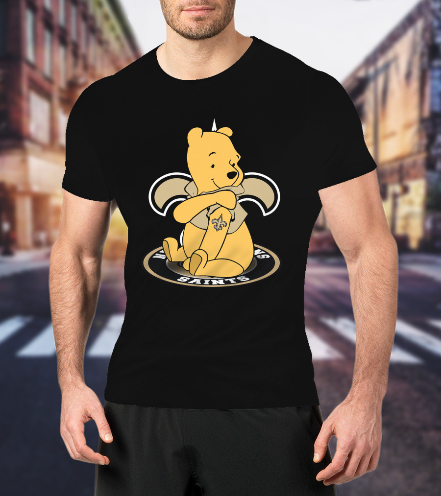Pooh Saints New Orleans Fleur-de-Lis Iconic Symbols T-Shirt