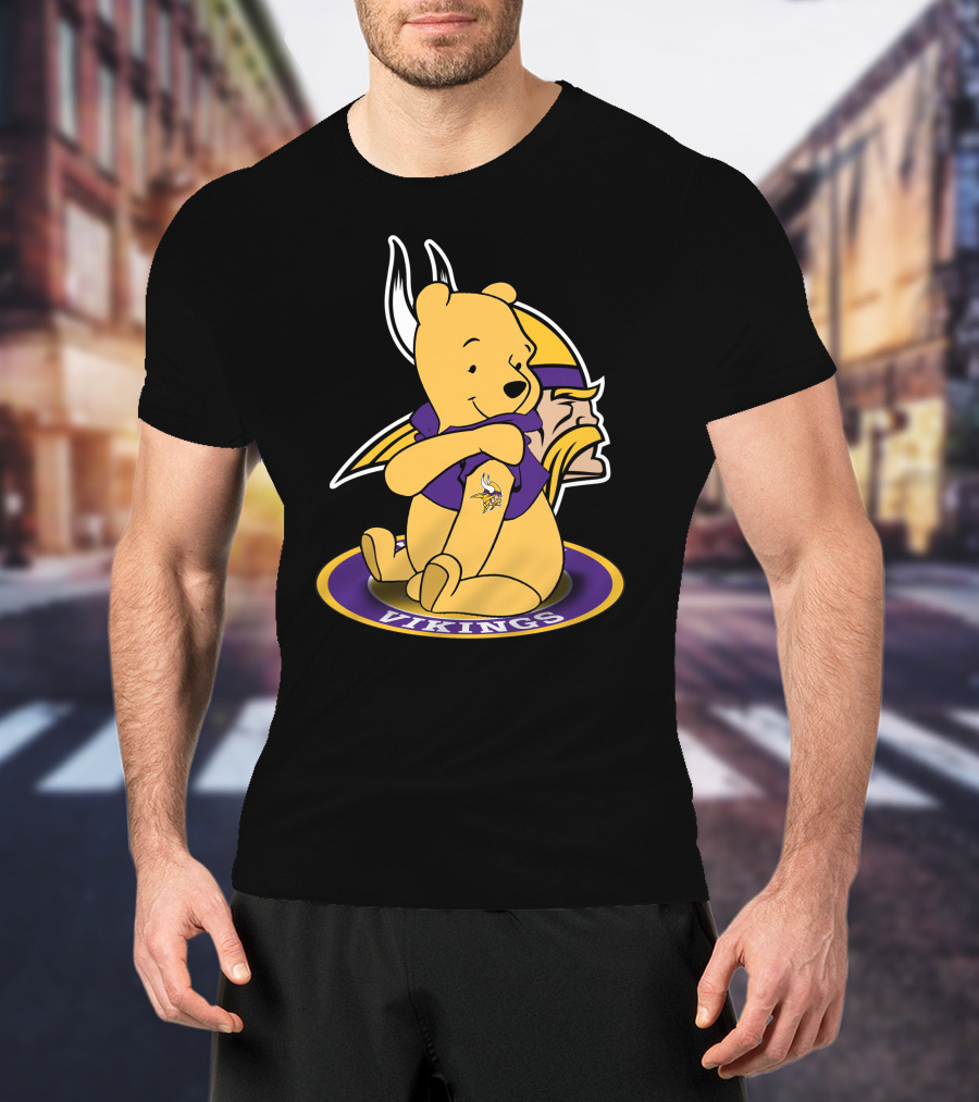 Pooh Vikings Crossover Sitting With Helmet And Horns T-Shirt