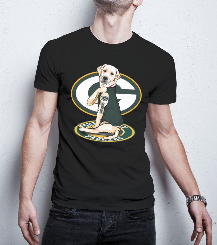 Labrador Green Bay Packers Football Fan Dog T-Shirt