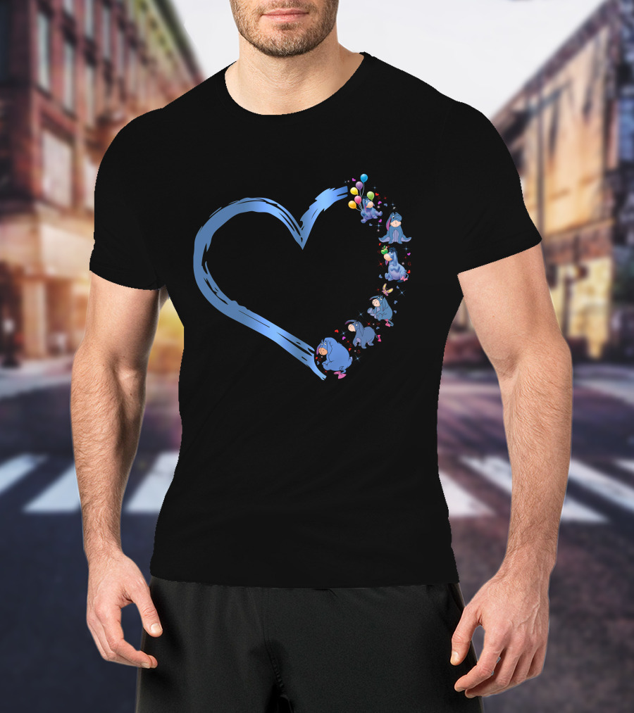 Eeyore Heart Balloons Friendship Mood T-Shirt