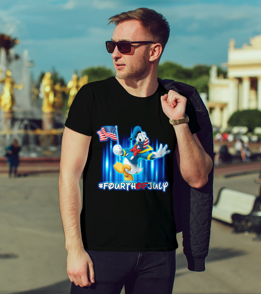 Donald Duck #FourthOfJuly American Flag T-Shirt