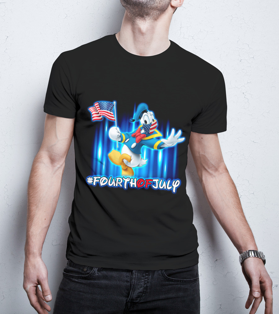 Donald Duck #FourthOfJuly American Flag T-Shirt