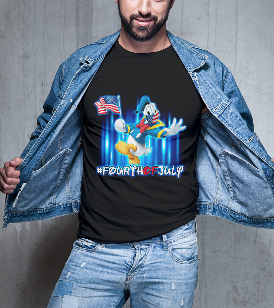 Donald Duck #FourthOfJuly American Flag T-Shirt