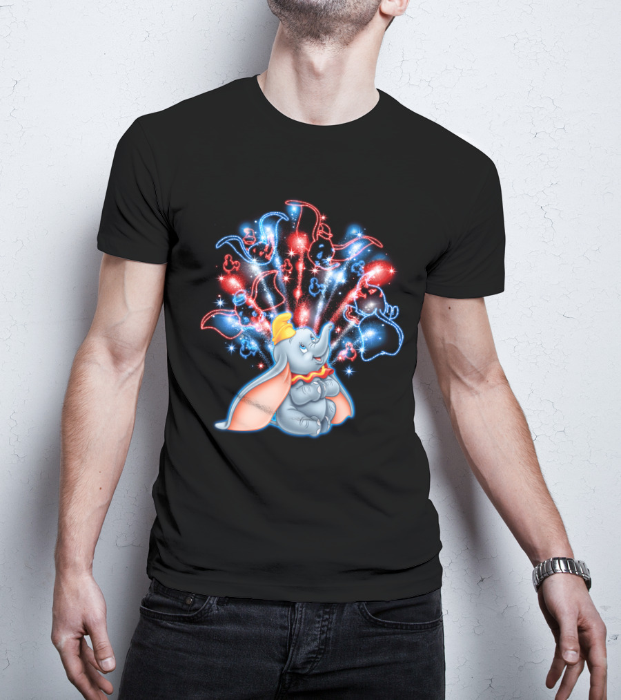 Dumbo Spectacular Fireworks Celebration With Colorful Stars And Figures T-Shirt