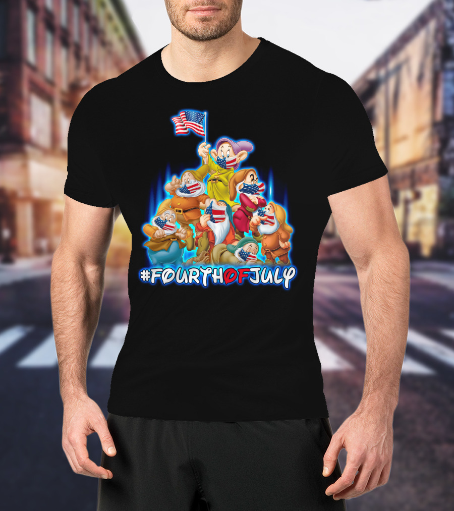 FourthofJuly Seven Dwarfs Patriotic Celebration With American Flag T-Shirt