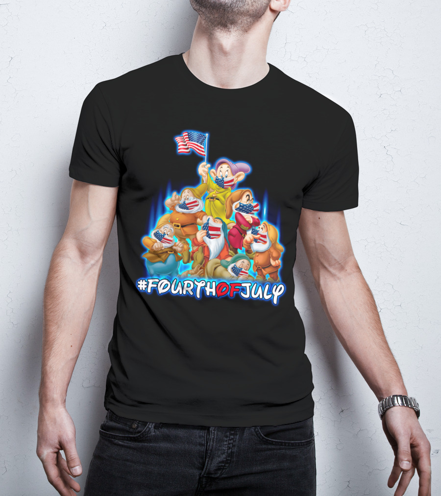 FourthofJuly Seven Dwarfs Patriotic Celebration With American Flag T-Shirt
