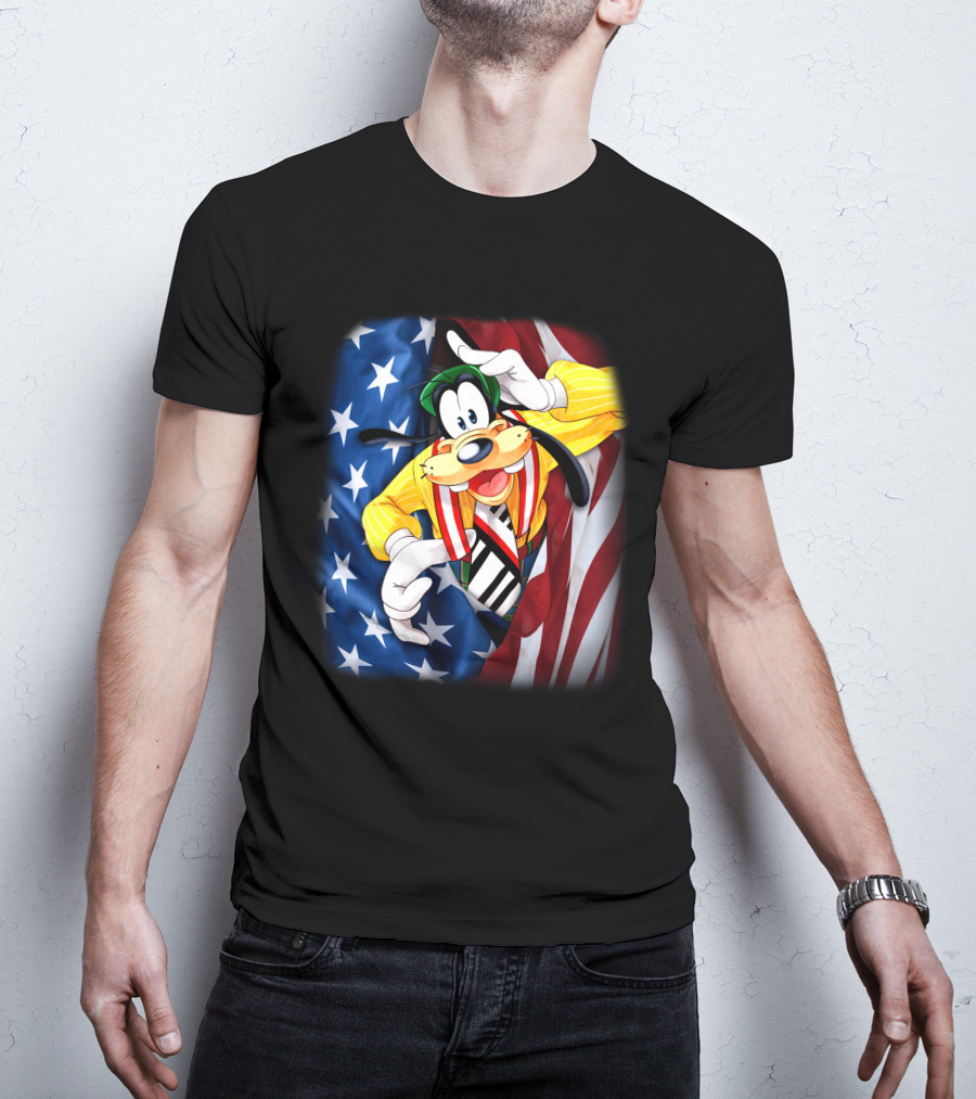 Goofy United States Flag Patriotic T-Shirt