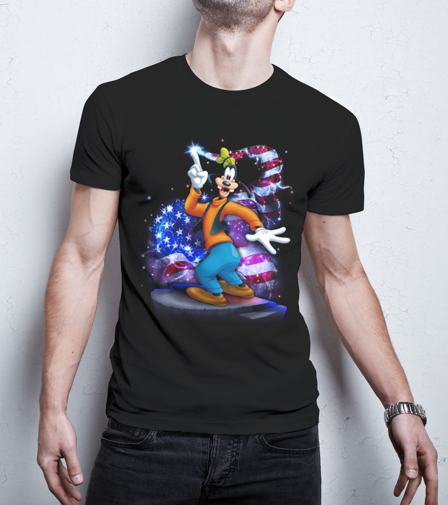 Goofy Bling July American Flag T-Shirt