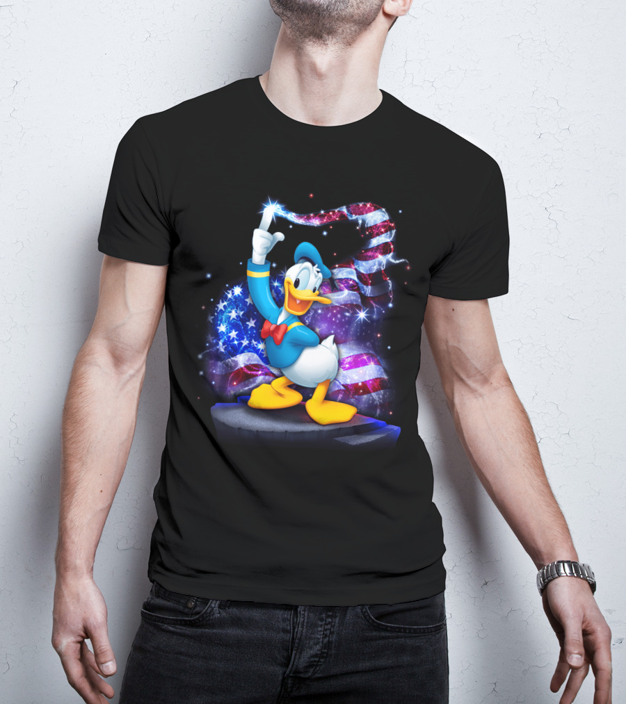 Donald Bling Patriotic July Celebration With Sparkling American Flag T-Shirt