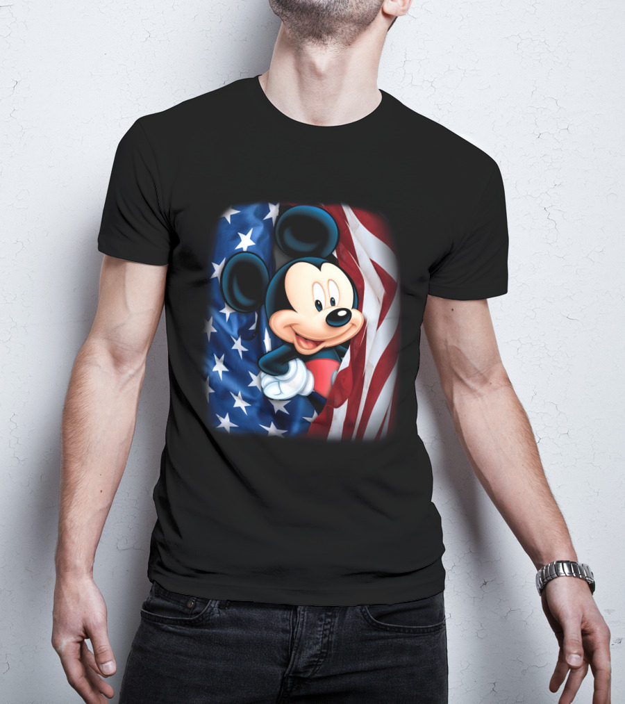 Mickey Mouse American Flag Fourth Of July T-Shirt