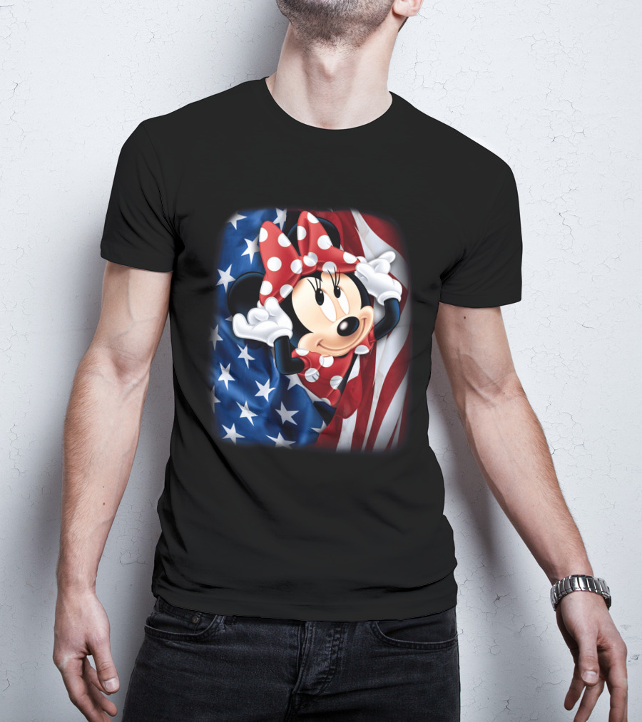 Minnie Mouse Stars And Stripes Fourth Of July T-Shirt