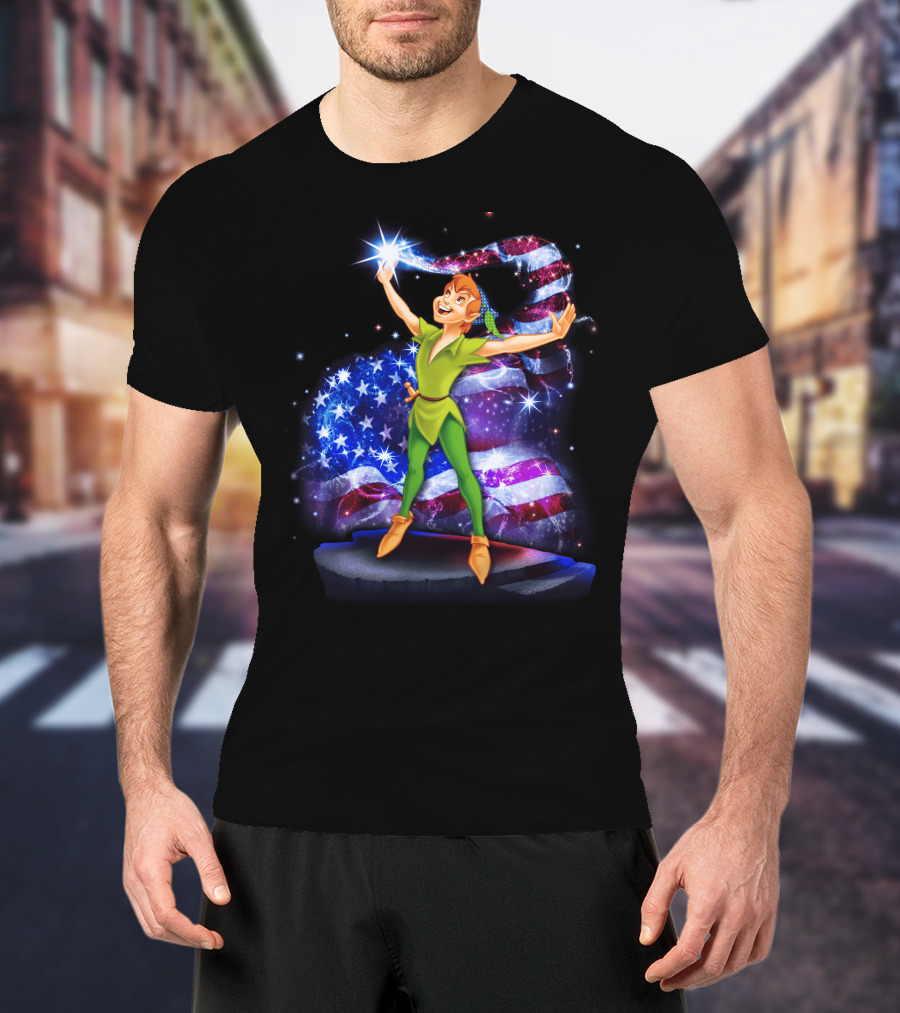 Peter Pan Bling USA Flag July T-Shirt