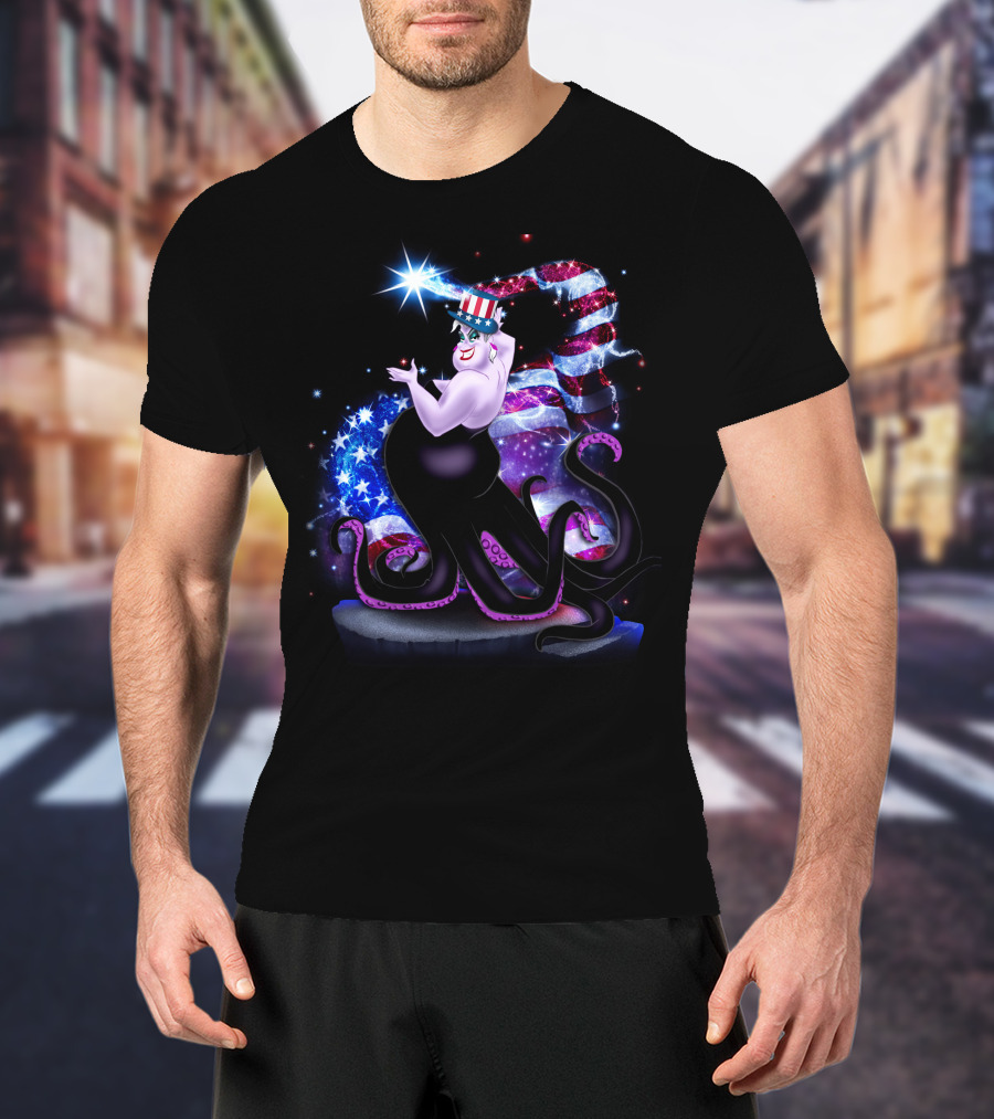 Ursula American Flag Patriotic Bling July T-Shirt