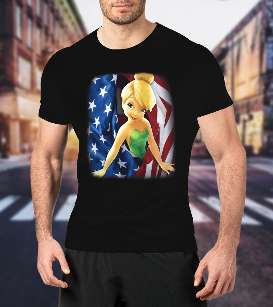 Tinkerbell American Flag Fourth Of July T-Shirt