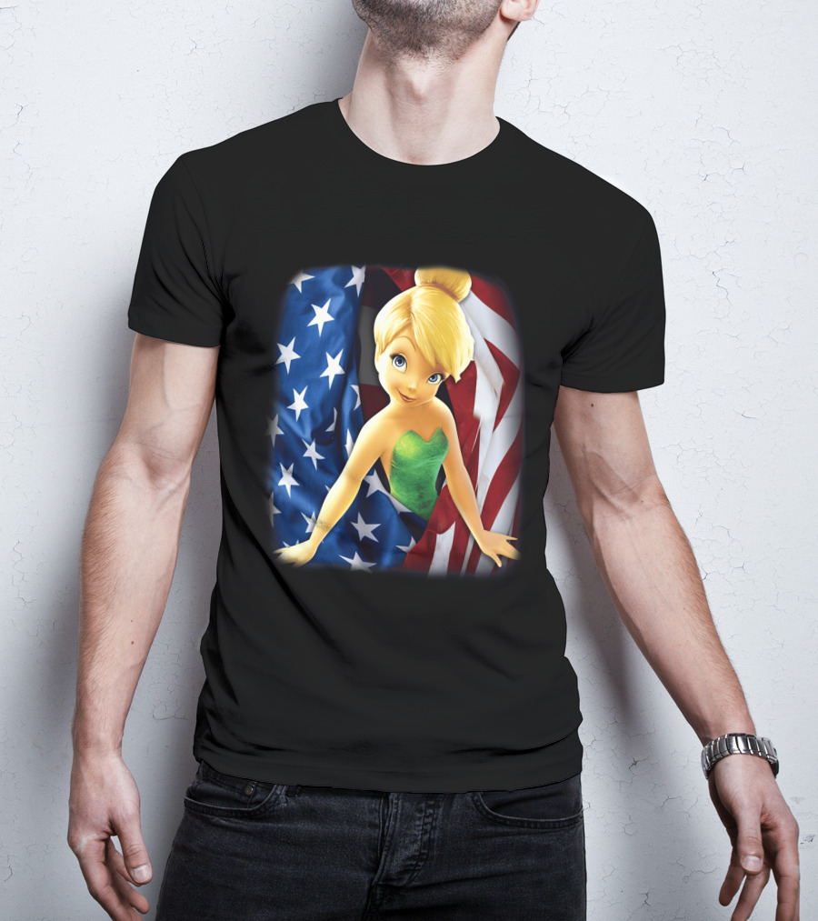 Tinkerbell American Flag Fourth Of July T-Shirt
