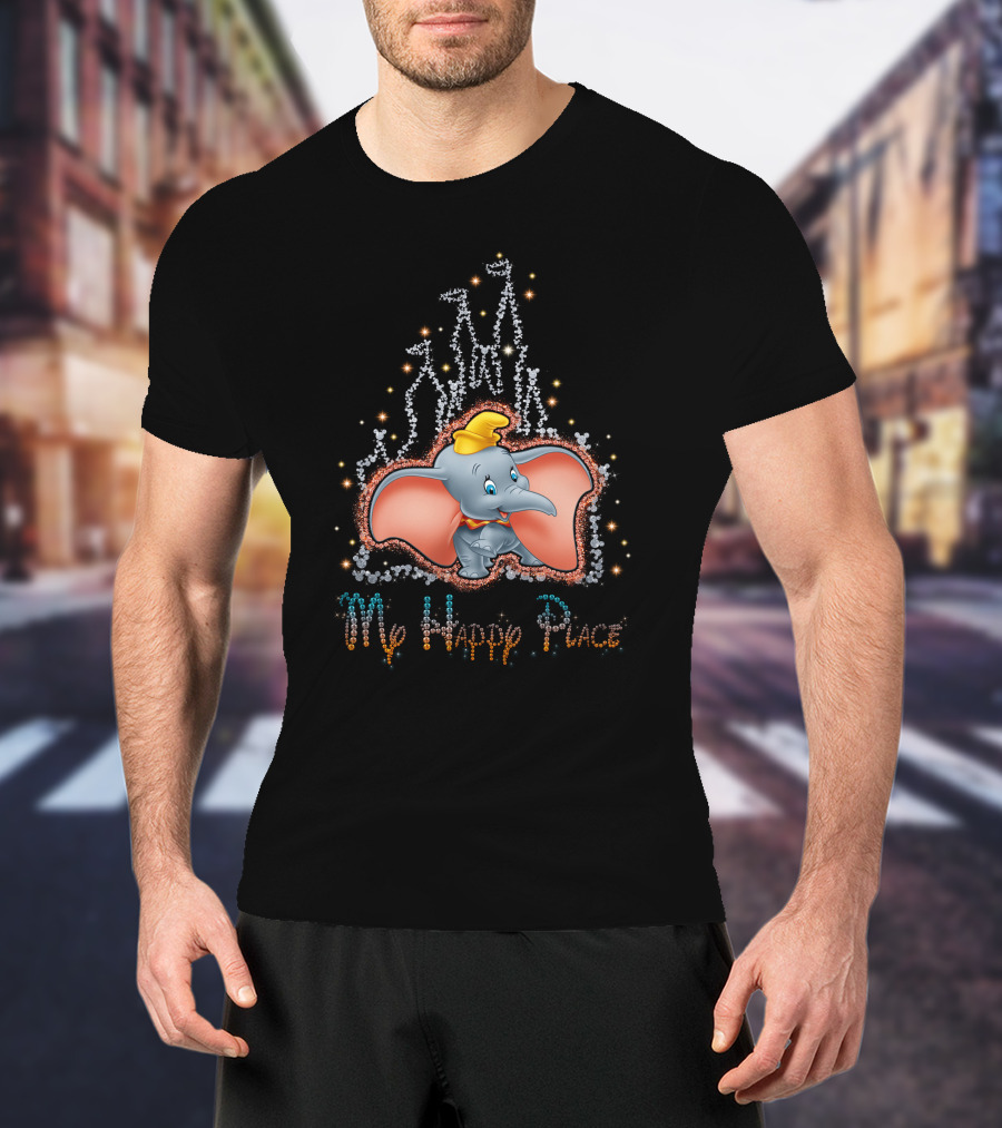 Dumbo My Happy Place Sparkling Castle Scene T-Shirt