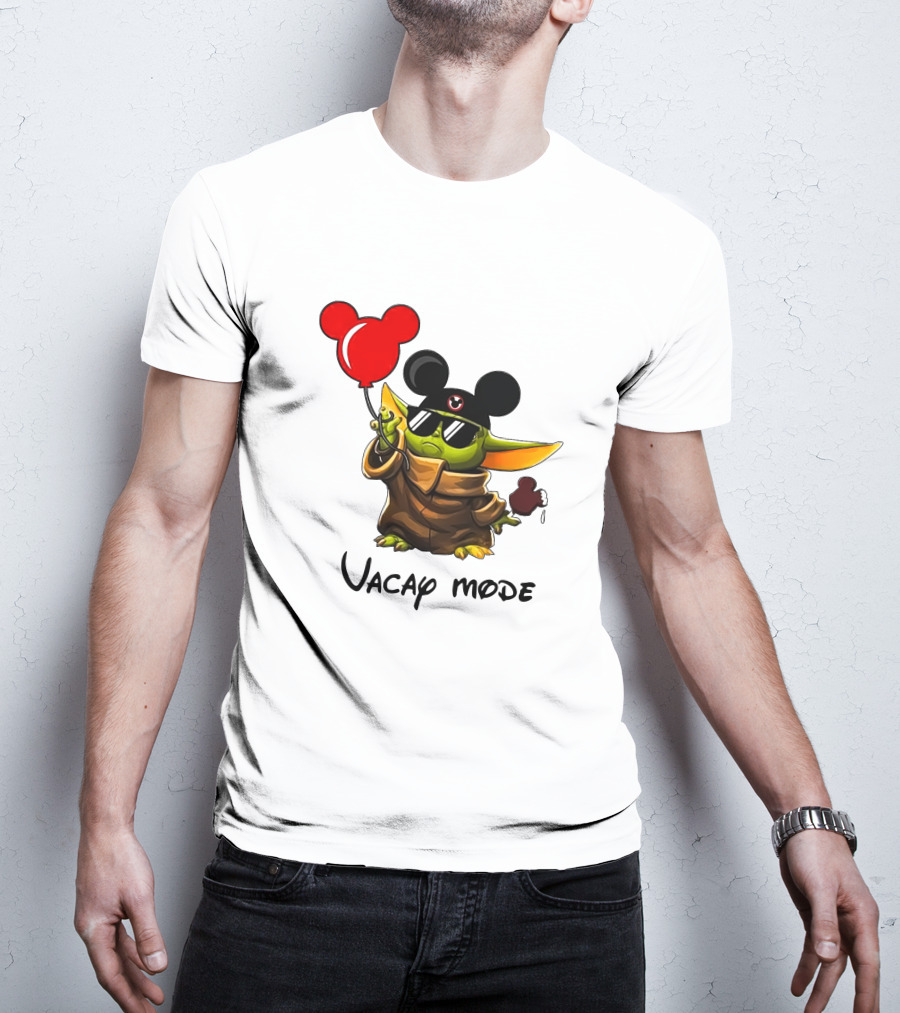 Mickey Ears Baby Yoda Vacay Mode Fun Balloon T-Shirt