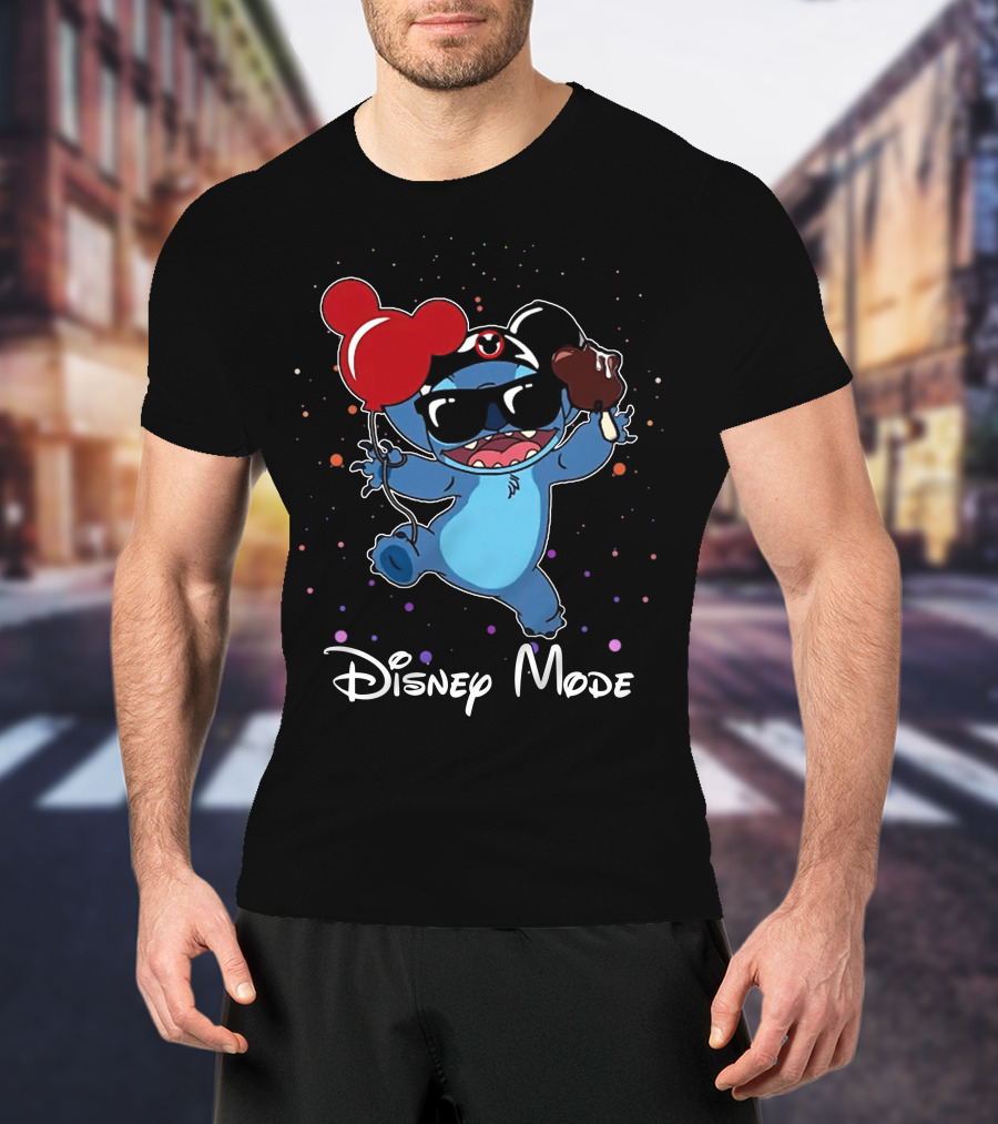Disney Mode Stitch Ice Cream Balloon Fun T-Shirt
