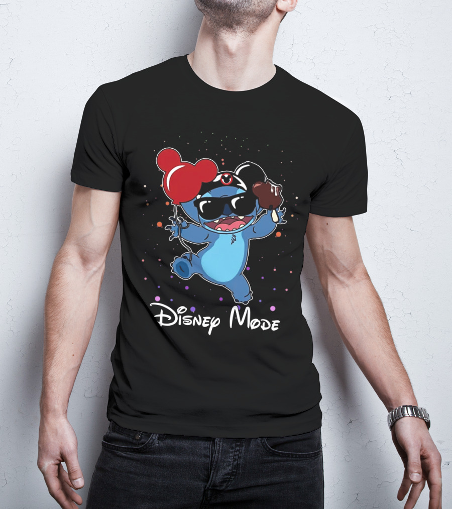 Disney Mode Stitch Ice Cream Balloon Fun T-Shirt