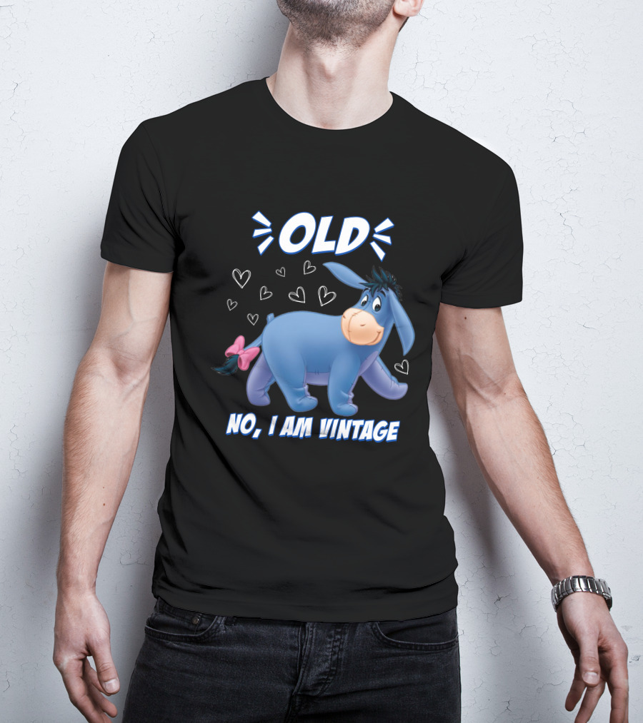 Eeyore Old No I Am Vintage Hearts T-Shirt