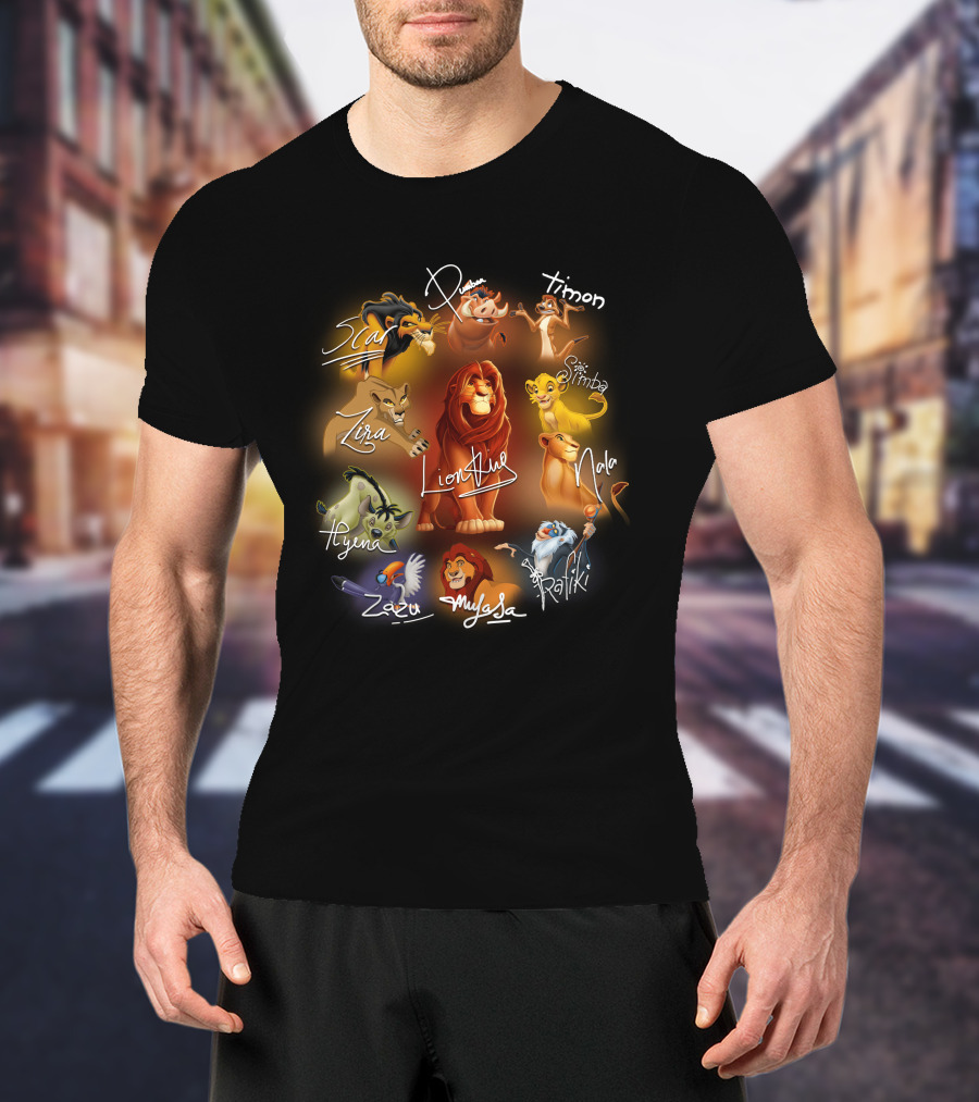Scar Timon Simba Nala Rafiki Mufasa Zazu Hyena Zira Lion King Signature T-Shirt