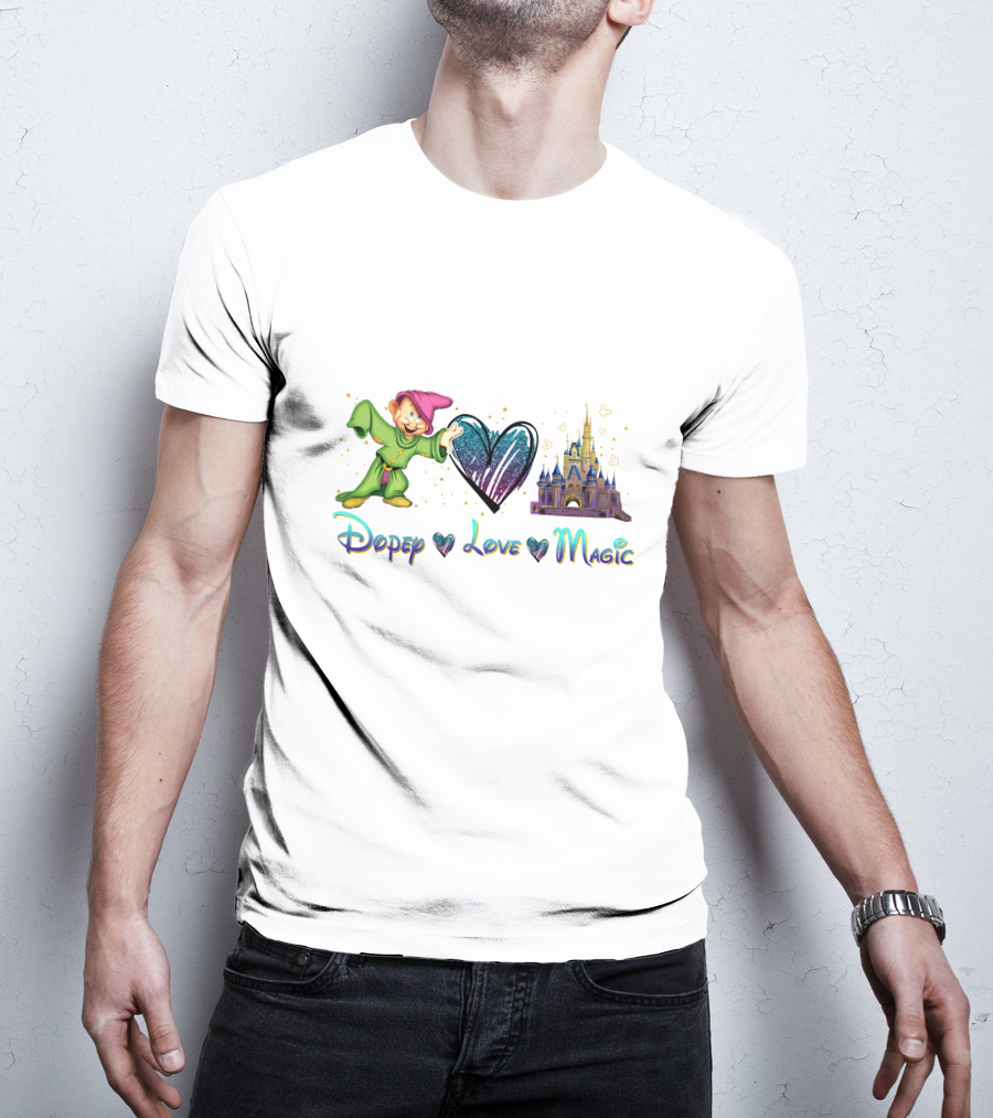Dopey Love Magic Heart With Castle T-Shirt