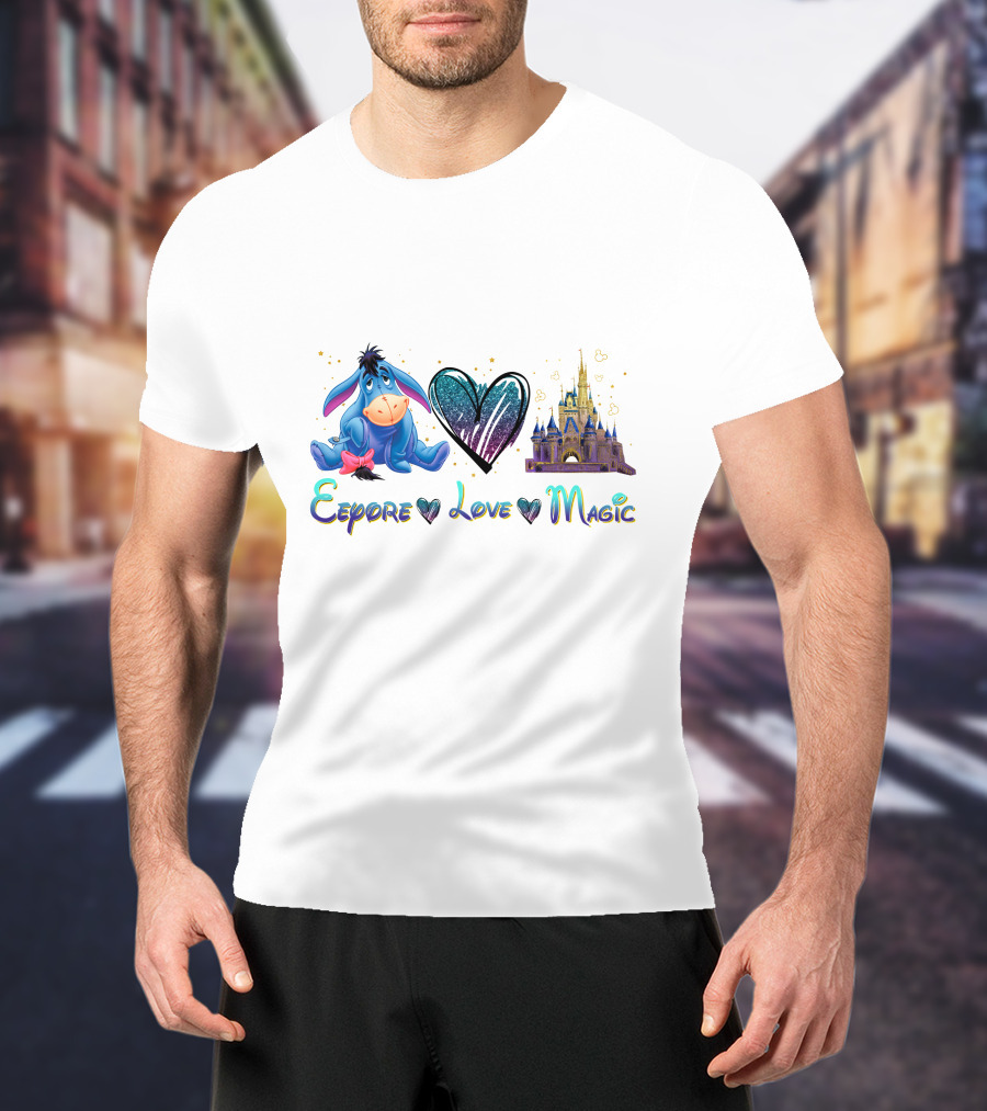 Eeyore Love Magic Heart And Castle T-Shirt