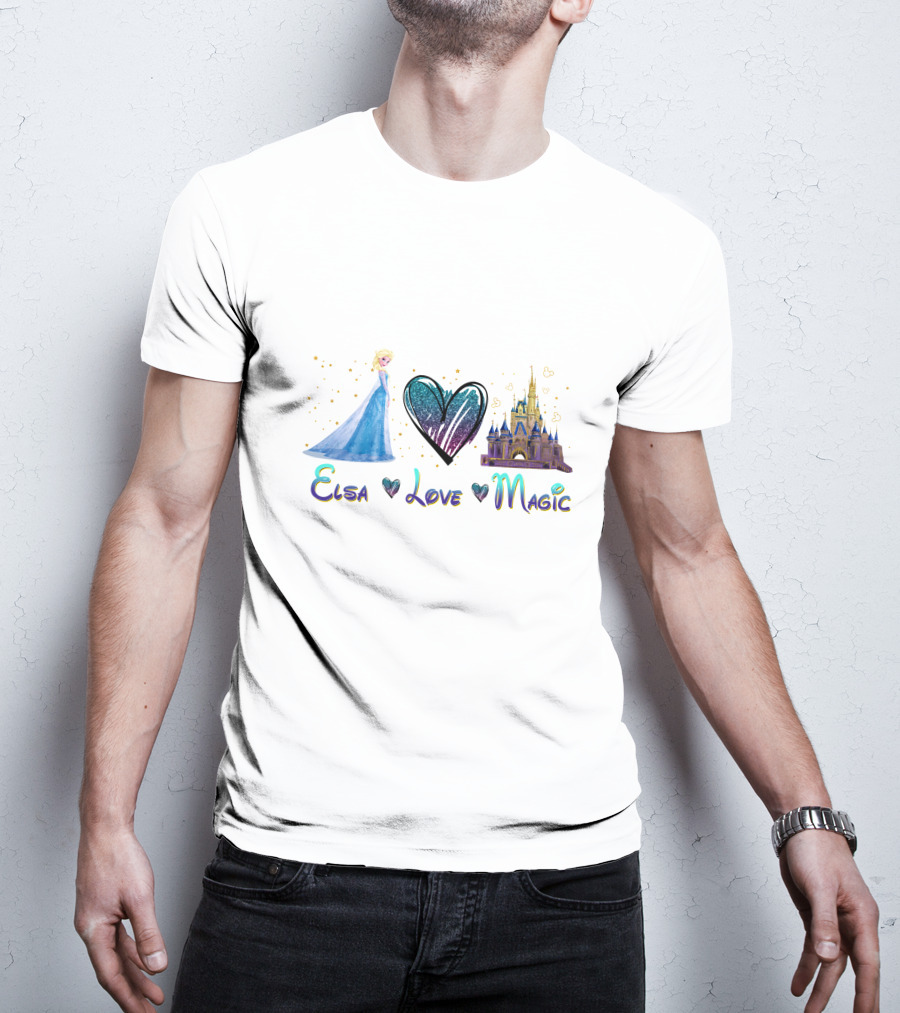 Elsa Love Magic Heart Castle Fantasy T-Shirt