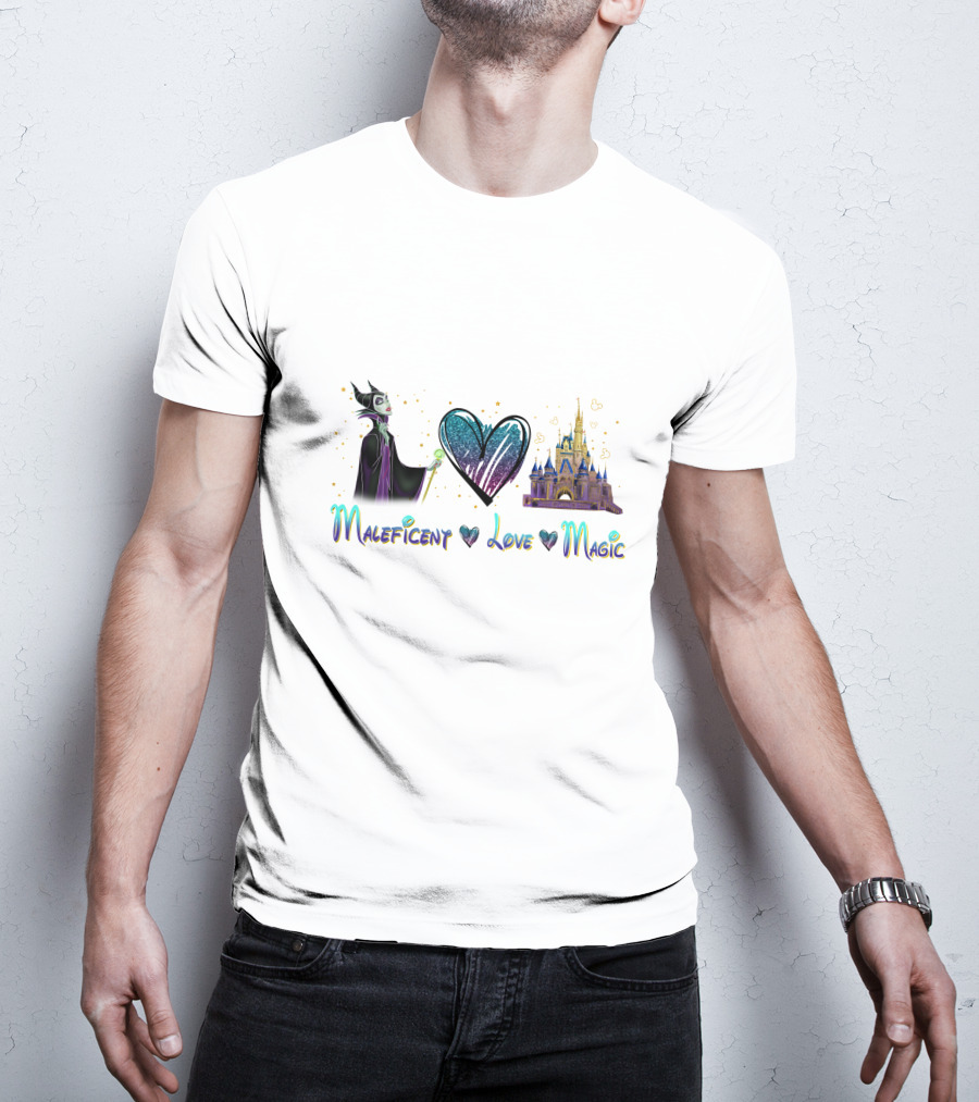 Maleficent Love Magic Heart Castle T-Shirt