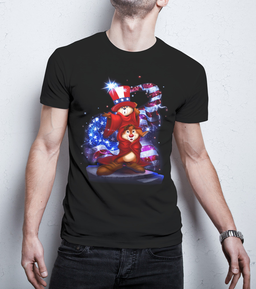 Chip N Dale Patriotic Stars And Stripes USA T-Shirt