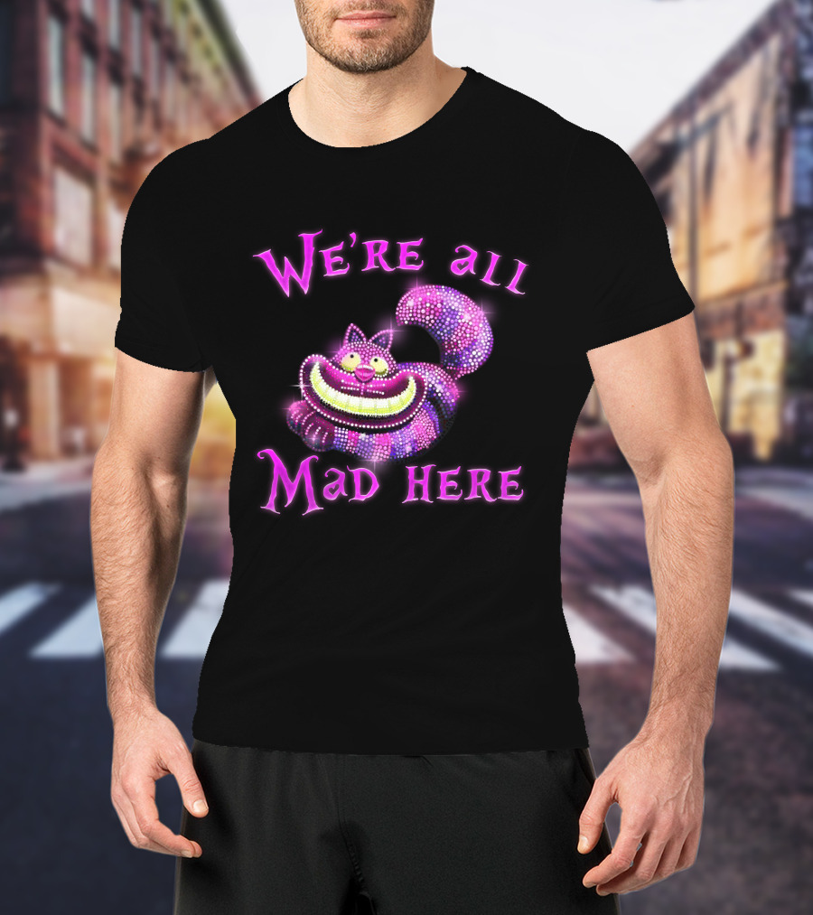 We're All Mad Here Cheshire Cat Crystal T-Shirt