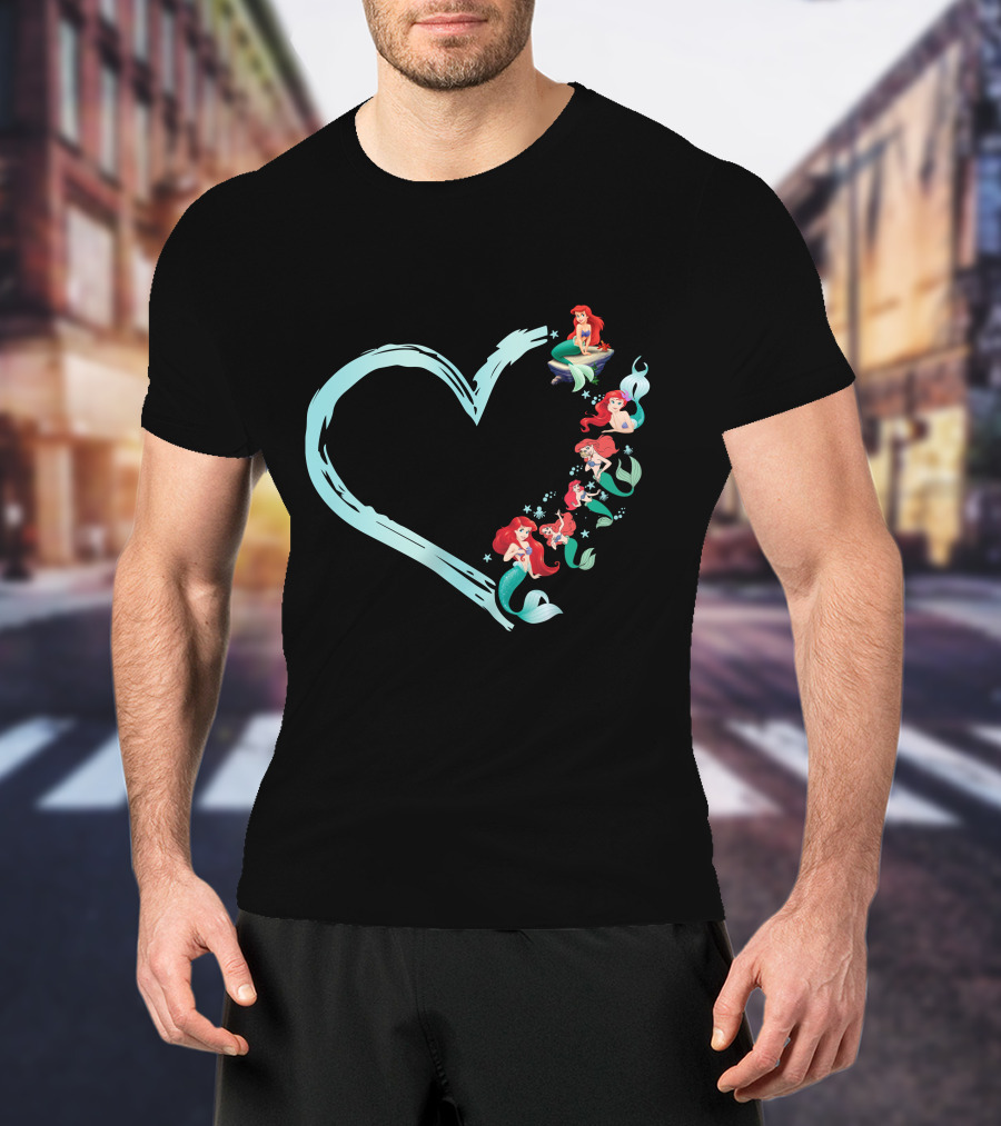 Ariel Heart Shaped Mermaid Collection T-Shirt