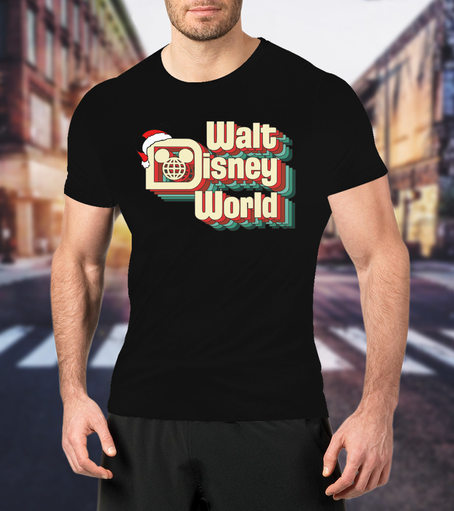 Walt Disney World Christmas Mickey Ears Santa Hat T-Shirt