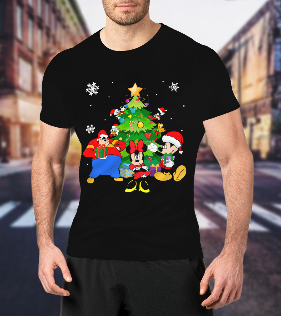 MK And Friends Christmas Tree Holiday Celebration With Gifts And Snowflakes T-Shirt