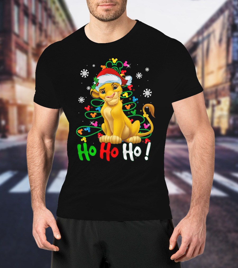 SB Tree HHH Christmas Ho Ho Ho Lion Santa Hat T-Shirt