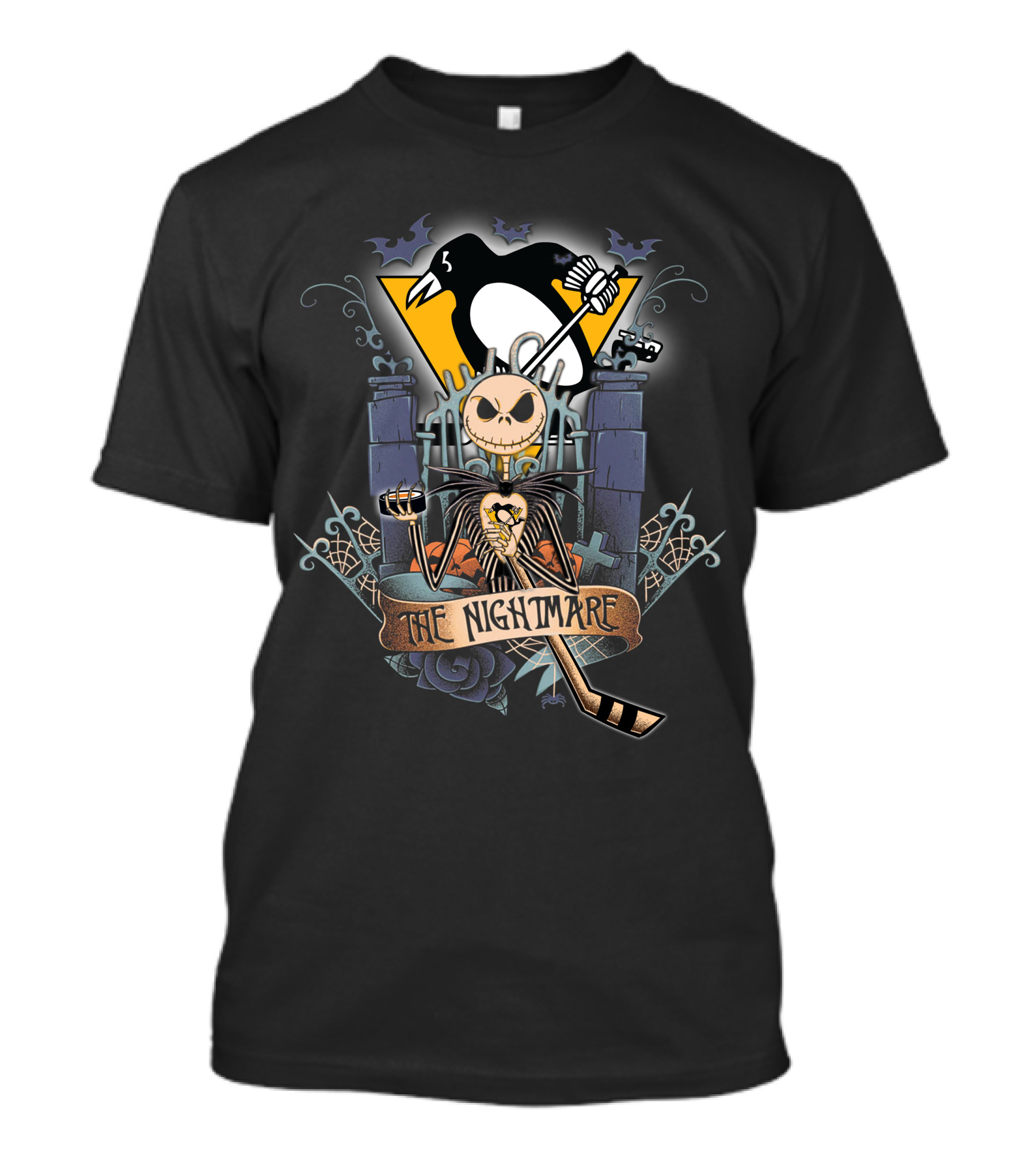 The Nightmare Penguins JS Hockey Halloween Mashup T-Shirt