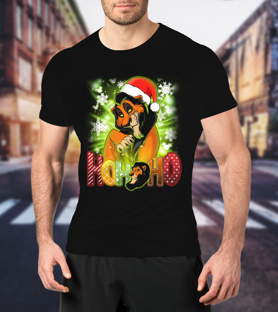 Scar Hohoho Snowflakes Santa Hat Christmas T-Shirt