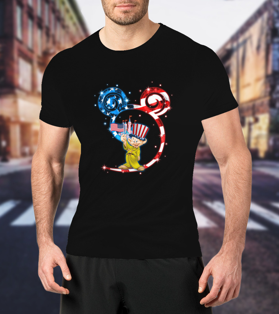 Dopey Patriotic Mickey Ears With American Flag And Hat T-Shirt