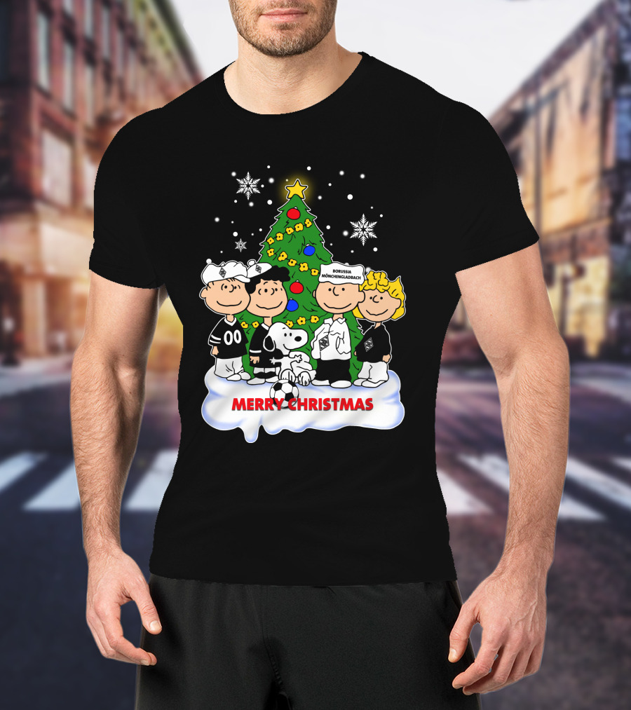 Borussia Mönchengladbach Merry Christmas Charlie Brown And Snoopy T-Shirt