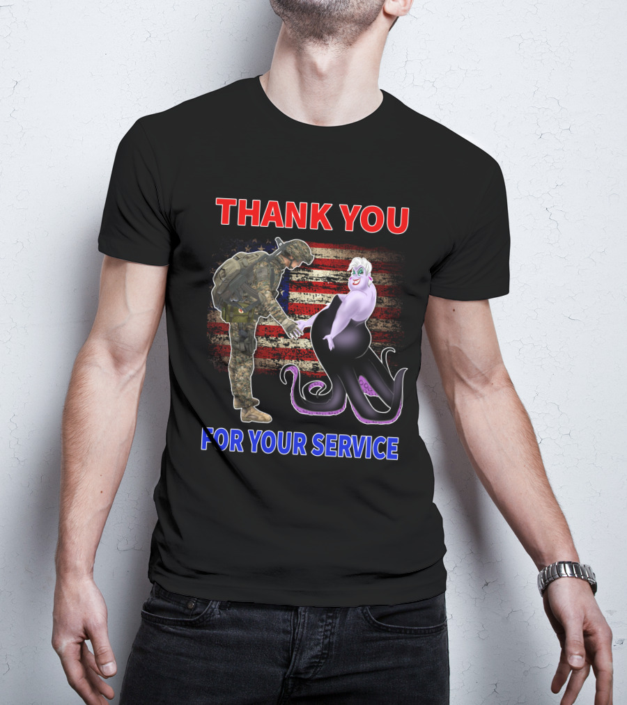 Thank You For Your Service Ursula Soldier American Flag T-Shirt