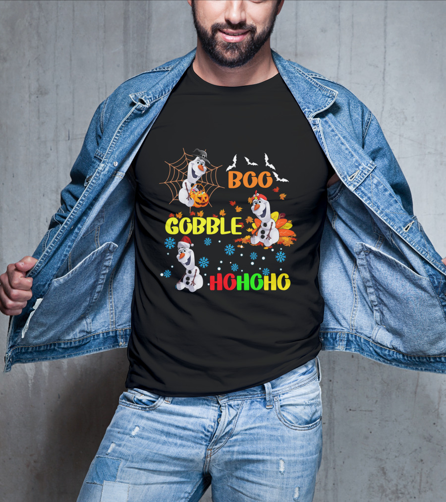 Olaf Boo Gobble HoHoHo HalloThanksMas T-Shirt