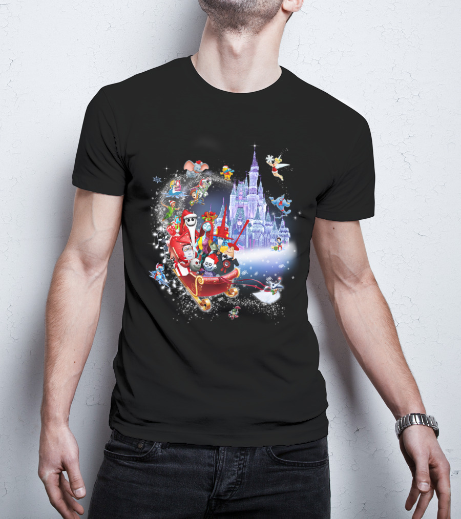 Jack Christmas Nightmare Before Christmas Disney Castle Crossover T-Shirt