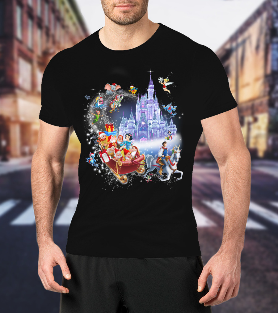 Snow White And Disney Friends Christmas Castle Adventure T-Shirt