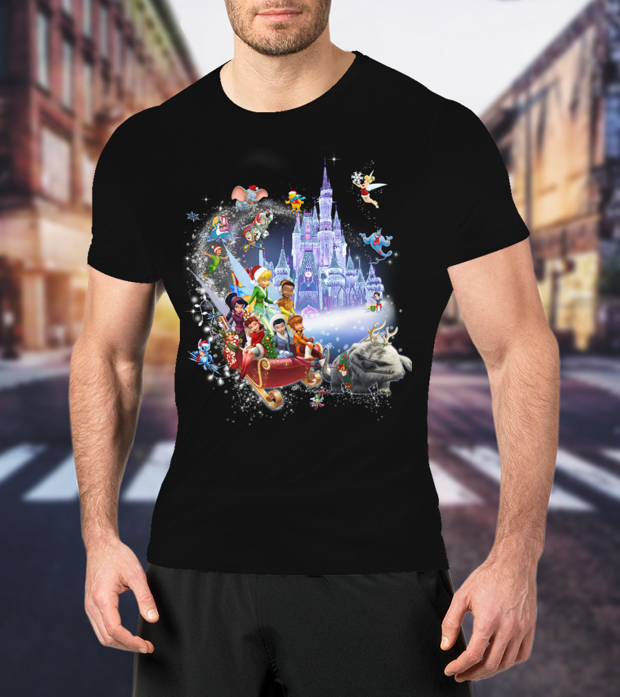 Disney Tinkerbell And Friends Christmas Castle Holiday Magic Adventure T-Shirt