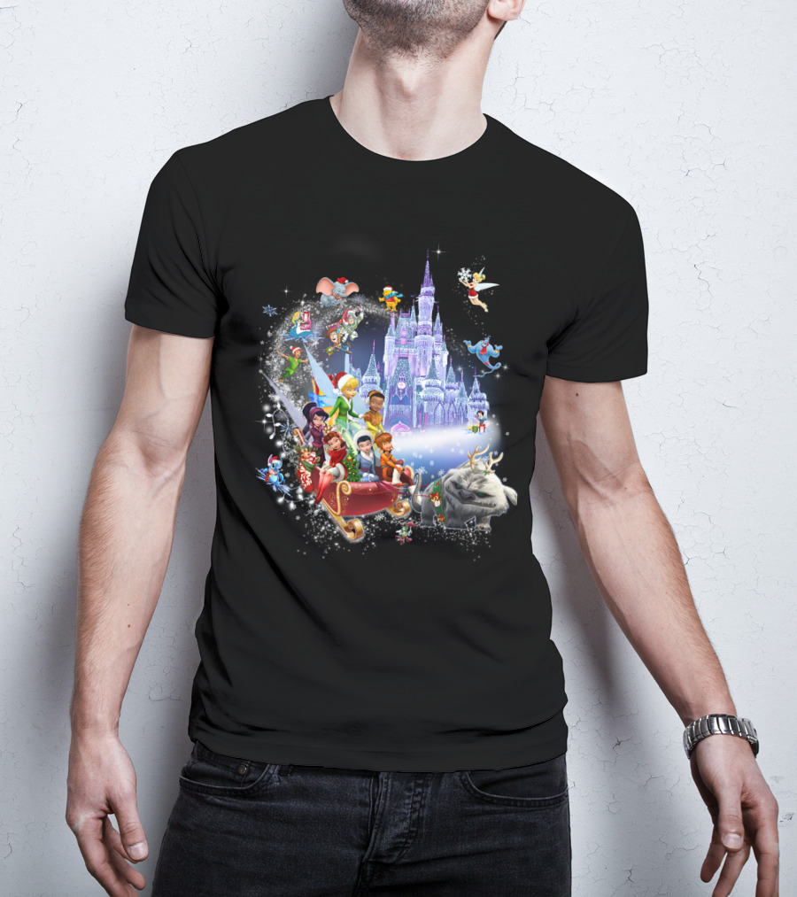 Disney Tinkerbell And Friends Christmas Castle Holiday Magic Adventure T-Shirt