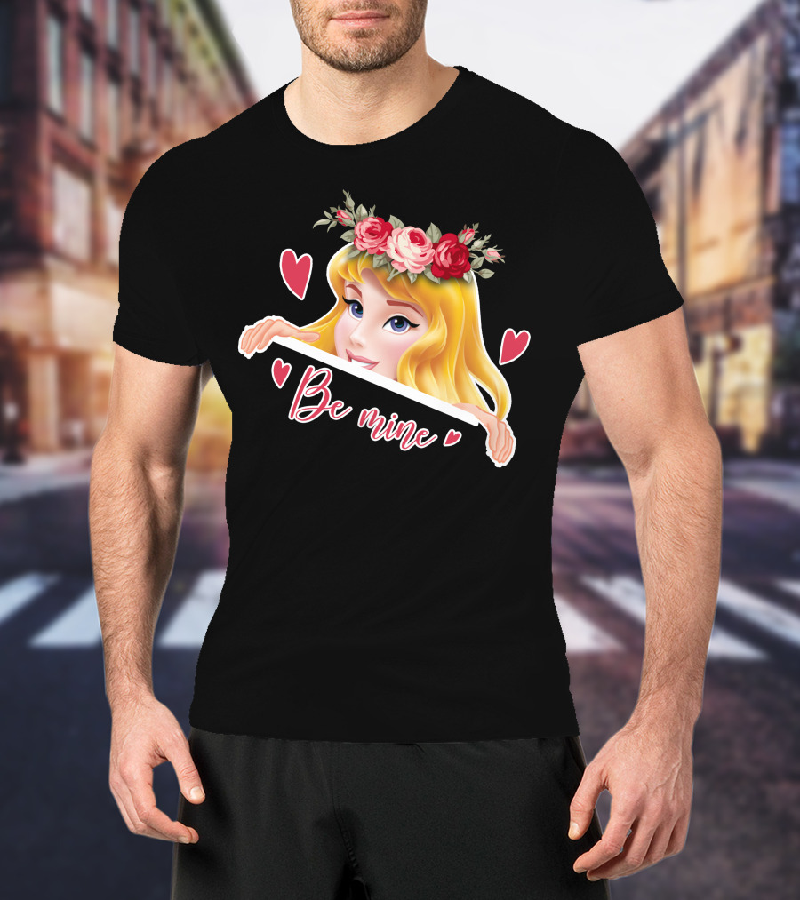 Be Mine Aurora Flower Crown Hearts T-Shirt
