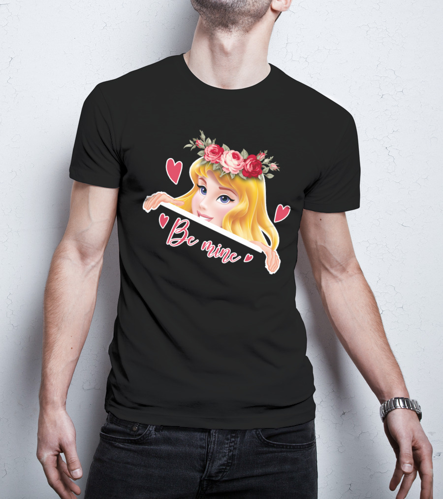 Be Mine Aurora Flower Crown Hearts T-Shirt