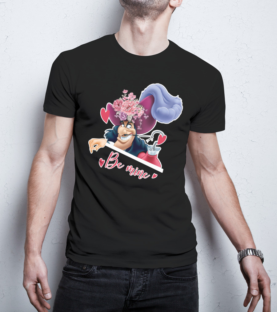 Be Mine Hook Captain Valentine's Day Flowers T-Shirt